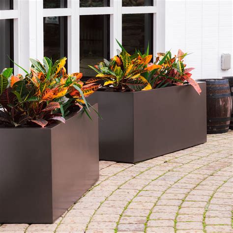 long planter box metal|extra tall outdoor planter boxes.